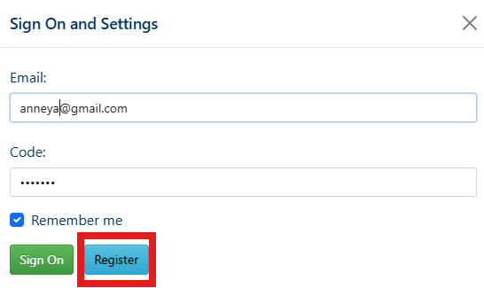 register an account
